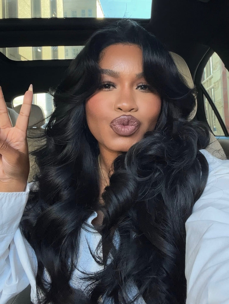 24” Jet black wig (4 1/2 bundles)